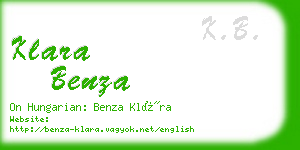 klara benza business card